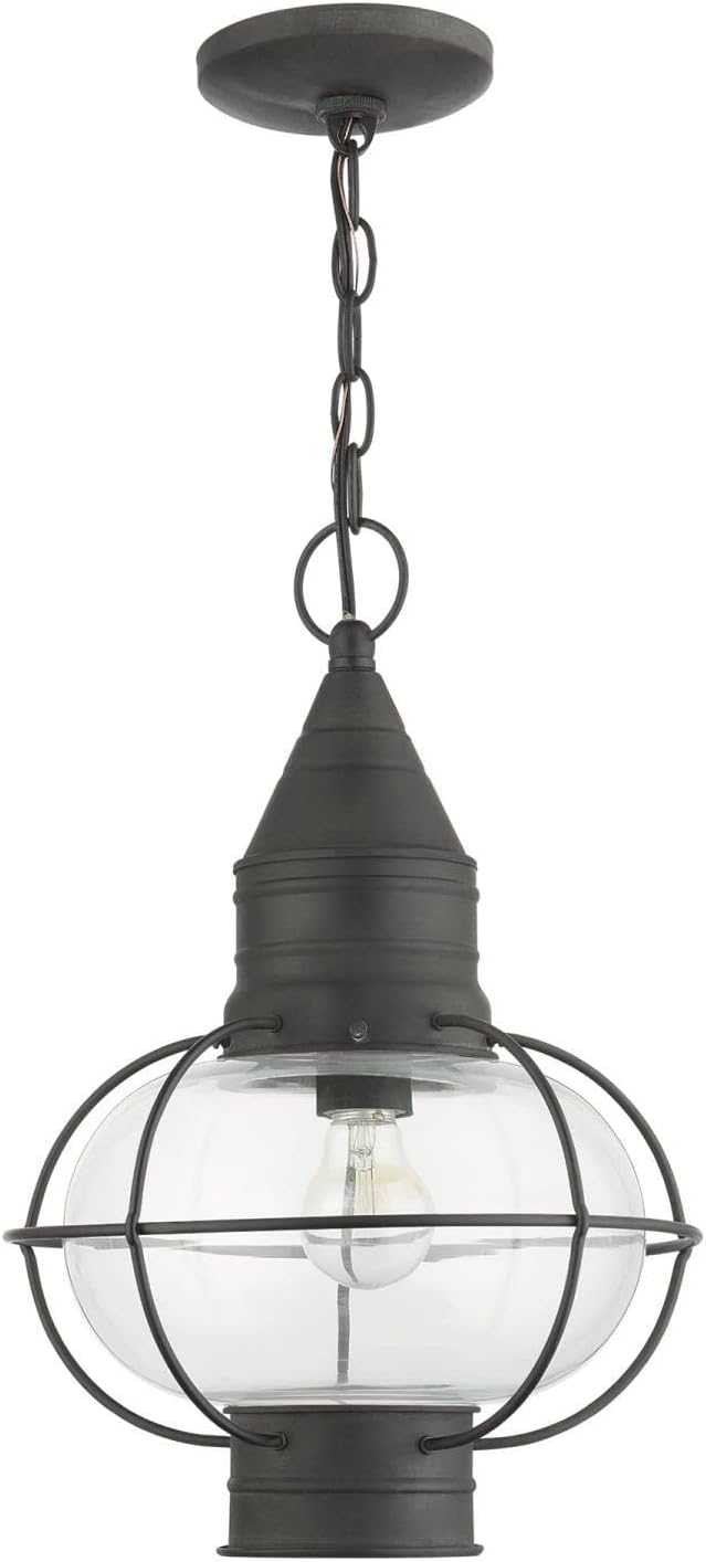 Livex Lighting, 26906-61, Newburyport, Large Outdoor Pendant Lantern , Charcoal
