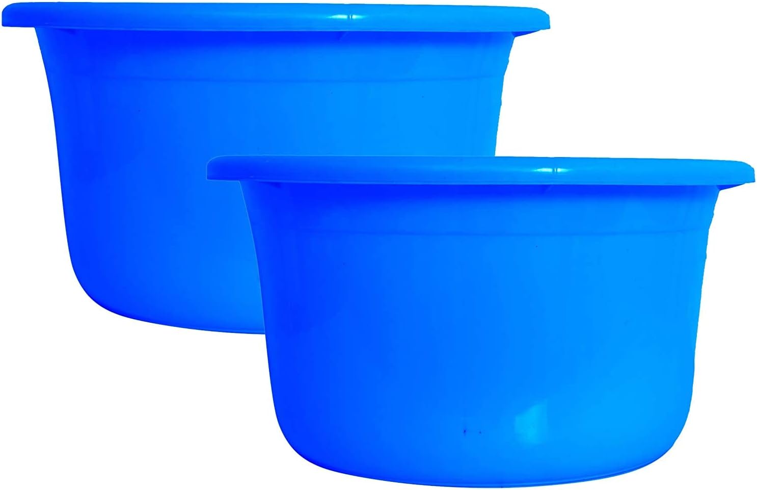 Kuber Industries 2 Pieces Unbreakable Plastic Multipurpose Bath Tub/Washing Tub 35 LTR (Blue)-KUBMART11729