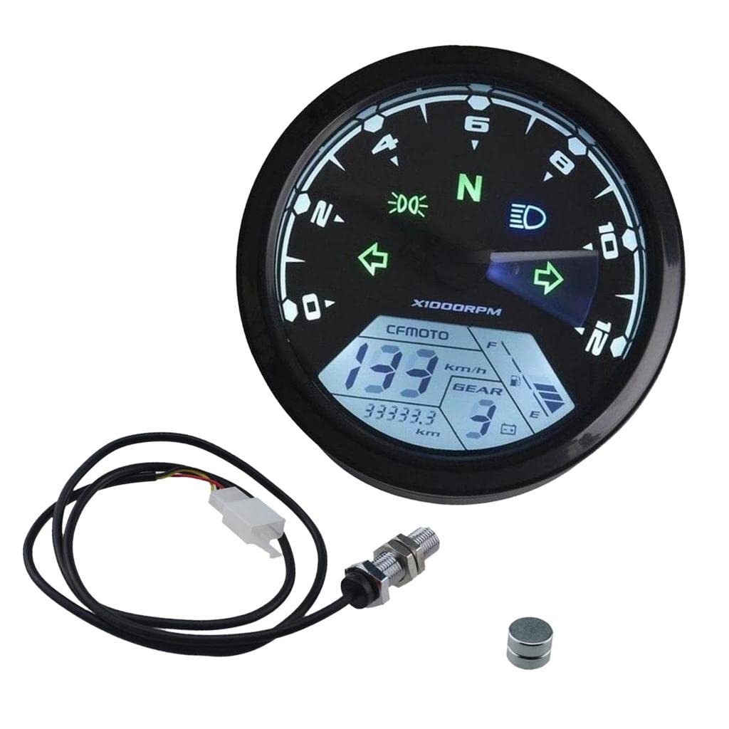GUDMART® Motorcycle Blue LCD Digital 0-12000 RPM Speedometer Odometer Tachometers Gauges| Motors | Parts & Accessories | Motorcycle Parts |1 Piece Speedometer-picture-13