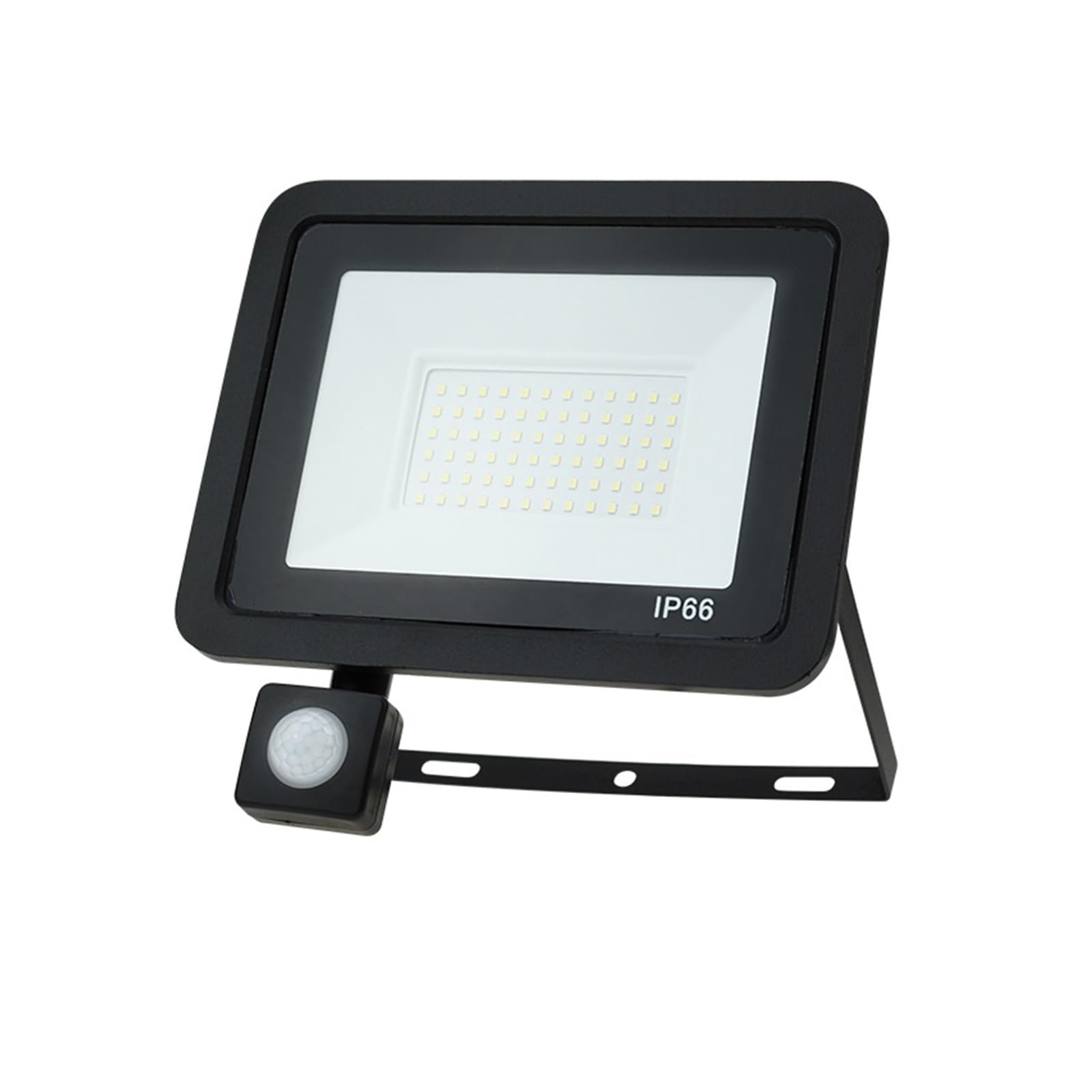 Luz de LED fluorescente Sensor De Movimiento PIR Reflector LED Impermeable IP66 30w 50w 100w Proyector Pared Iluminación Exterior(Cold white_BLACK SHELL_50W)