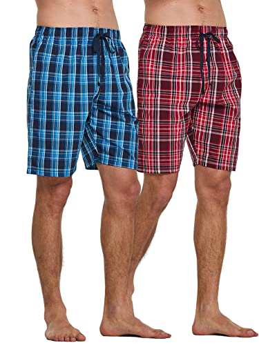 CYZ Men's 100% Cotton Plaid Poplin Woven Lounge/Sleep Shorts3