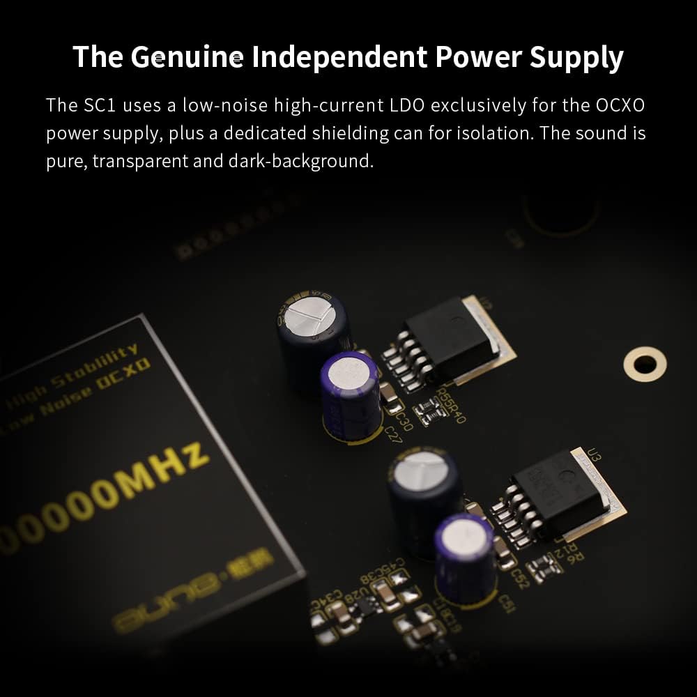 Aune SC1 Audio Clock, 10MHz External OCXO Sine Wave/Square Wave Outputs (for Audio Devices with 10MHz Clock Input Like X1s GT, X5s S9c Pro, S10N, S8c) (Black)