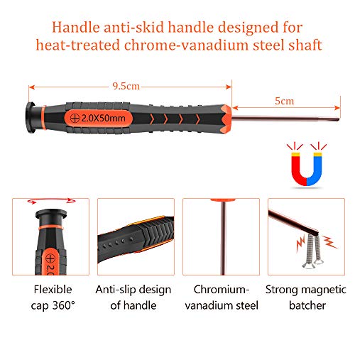 Small Screwdriver Set, XBRdepot Flathead and Phillips Precision Magnetic Screwdrivers Set for Micro Tiny Screws (Screwdriver for Tiny Screws)