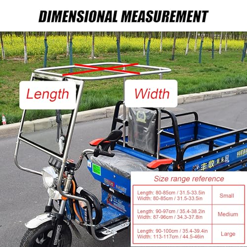 Cubierta para triciclo impermeable y protector solar para bicicletas de tres ruedas exterior 6