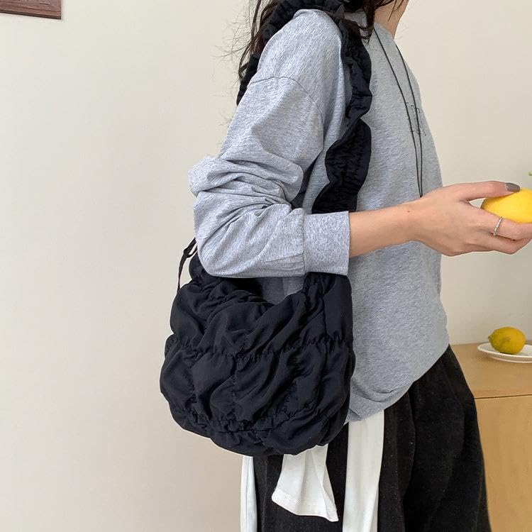 Quilted Tote Bag for Women Puffer Shoulder Bag Adjustable Crescent Crossbody Bag Dumpling Sling Bag Cloud Purse 2025 5