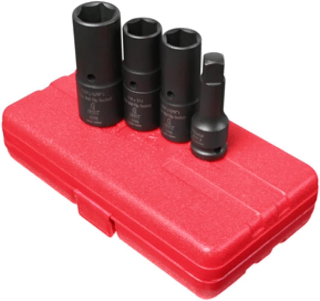 SUNEX TOOLS 2724 1/2-Inch Drive Deep Thin Wall Flip Socket Set, 4-Piece