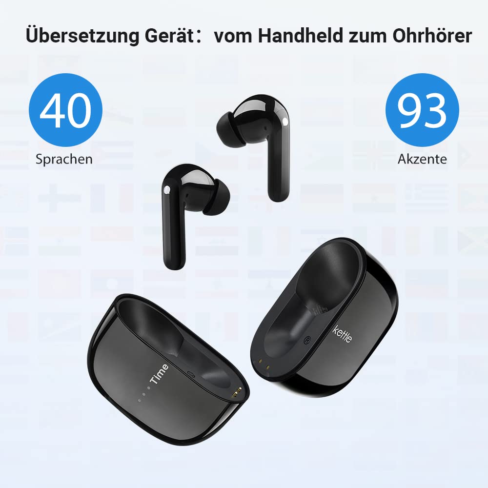 Timekettle M3 Übersetzungsgerät Zwei-Wege-Übersetzer-Kopfhörer 40 Sprachen 93 Dialekte Online Offline iOS Android