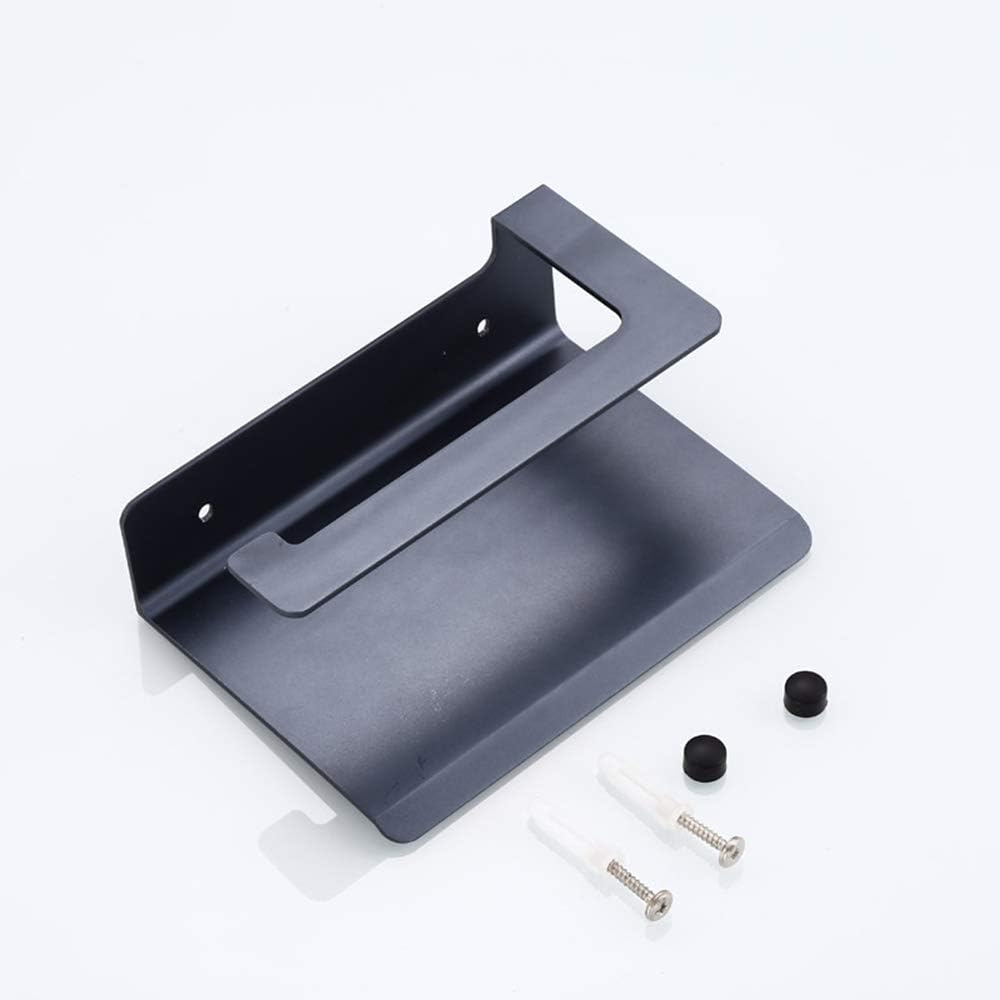 Toilet Roll Holder with Screws, Space Aluminum Wall Mounted Toilet Paper Holder with Phone Shelf for Bathrooms and Kitchen Anodizing