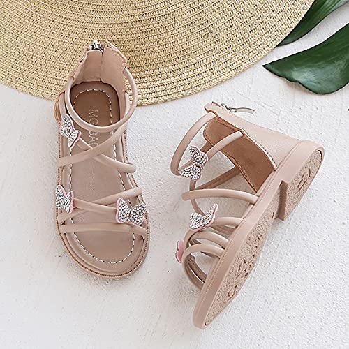 Baby Kids Gl𝐚diator Roman Leather Shoes Girls Childrens Bow Glitter Flat Non Slip Sandals Soft Comfy Summer2