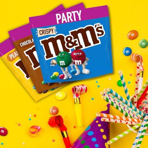 M&M’s Crispy, Schokolinsen, Milchschokolade mit Knusperkern, Großpackung Schokolade für Partys, Schokoladen-Geschenk, 1 x 675g