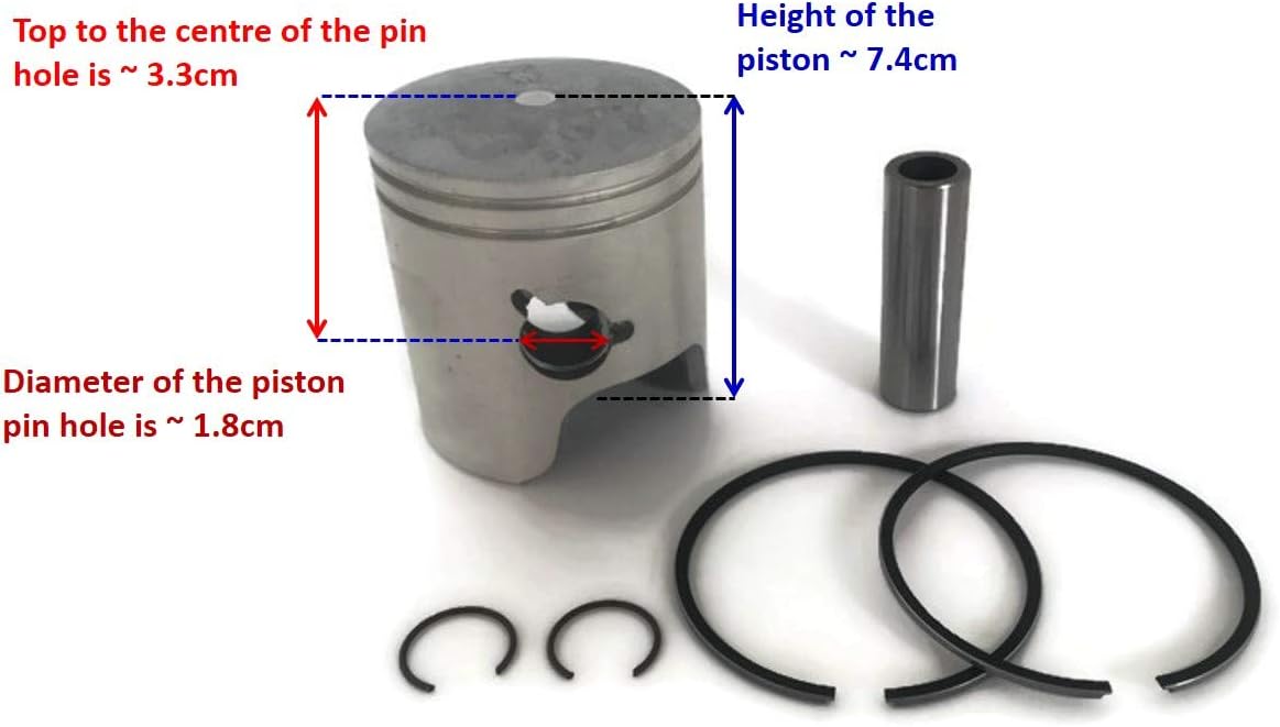 Boat Motor Piston Kit Ring Set Pin & Clip 6H4-11631 00 01 95 11630 18-4144 for Yamaha Sierra Outboard 3 Cyl 40HP 50HP 67MM 2-stroke 2 rings Engine
