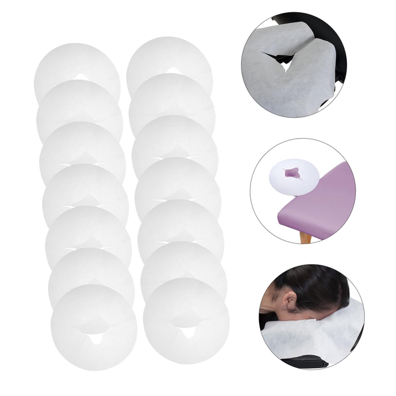 TOVINANNA Thickened Non-woven Face Pad One-off Massage Face Hole Pillow Mat Breathable Massage Sheet