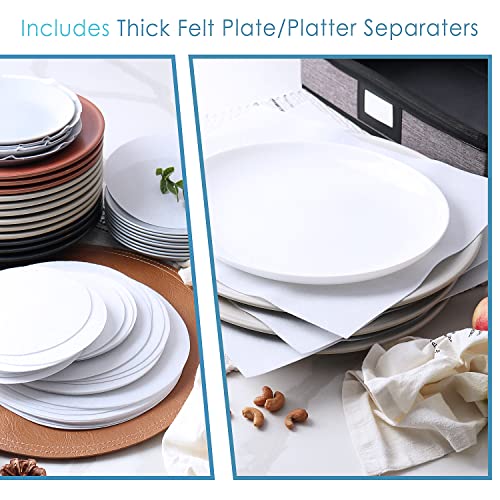 Image of Hearth & Harbor Fine China Storage Containers Hard Shell 8 Piece Set, Grey