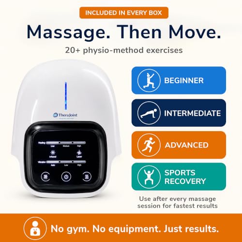 Image of Thera Joint Knee Massager for Joint Pain Relief, Heat Vibration Red Light & TENS Pads Included, 9-Level Precision, Rechargeable, Arthritis Sports Injury - Men Women Elderly (Pro)