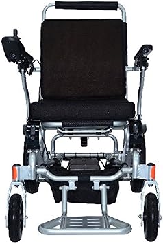 MAKJUNS Electra 7 HD Wide Bariatric Foldable Wheelchair - 400 lbs Capacity, 60 lbs Weight, 12" Tires, 21" Seat, 250W Motors, Black, Stainless Steel Frame