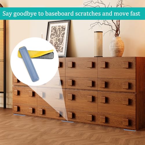 SLTAXAR 24 Stück Teflongleiter Selbstklebend 70 x 19 mm Möbelgleiter Teflon Eckig Stuhlgleiter für Teppich Teflon Gleiter Möbel Möbelschieber für Hartböden Teppichgleiter PTFE für Schwere Möbel