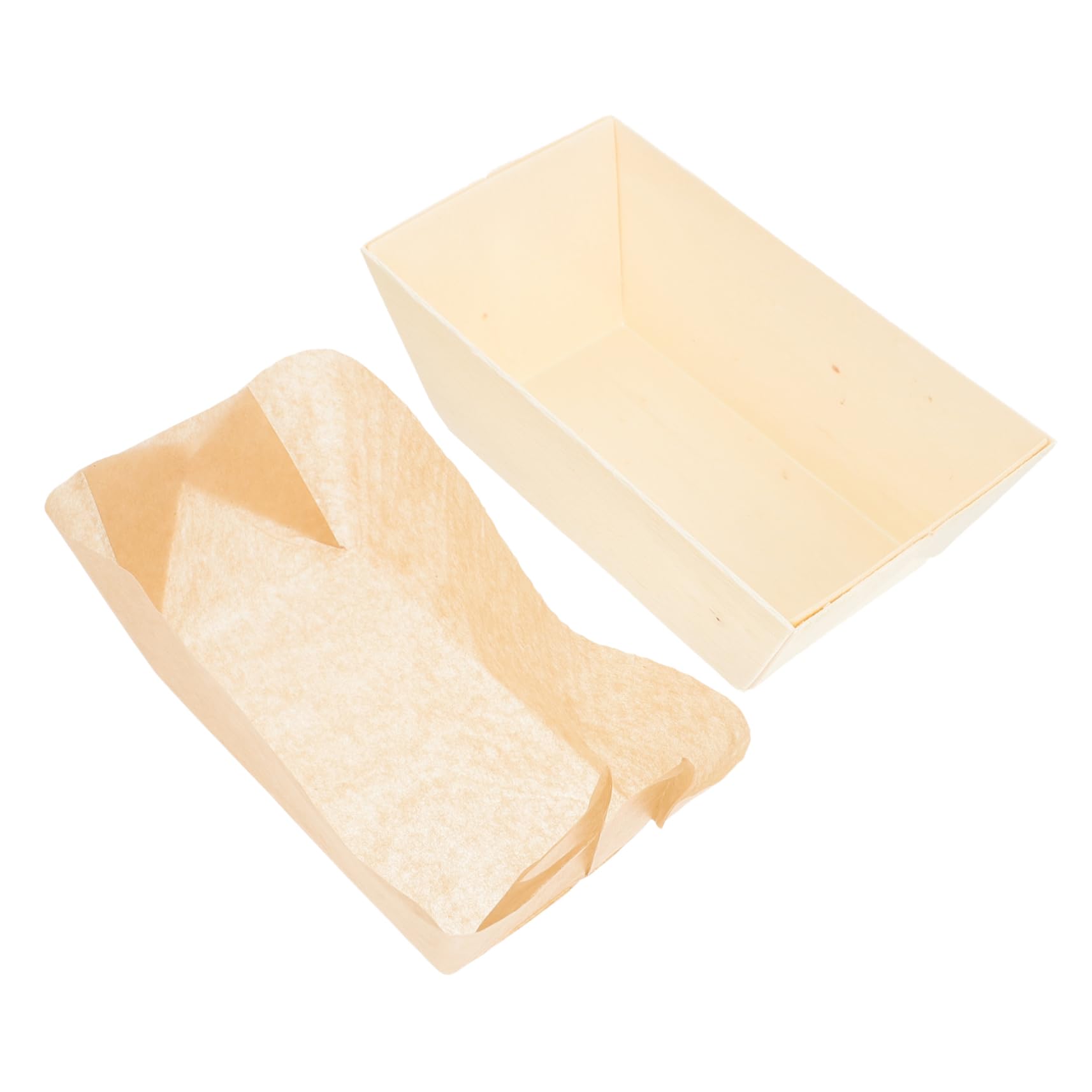 IMIKEYA 3-pc High Temp Cake Bread Box for Baking Banneton Proofing Basket Wooden Dessert Container Food Safe Microwave Freezer