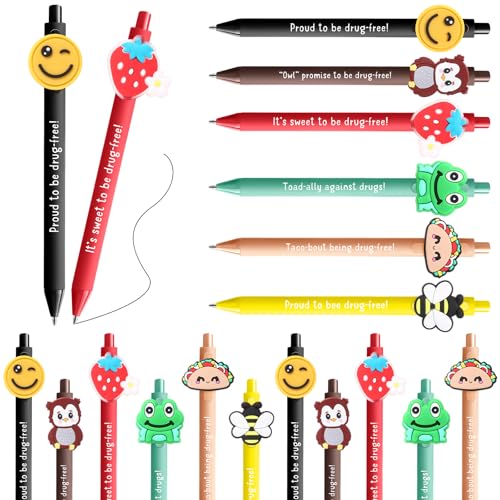 Fournitures semaine anti-drogue stylos ruban rouge 24 pièces sensibilisation