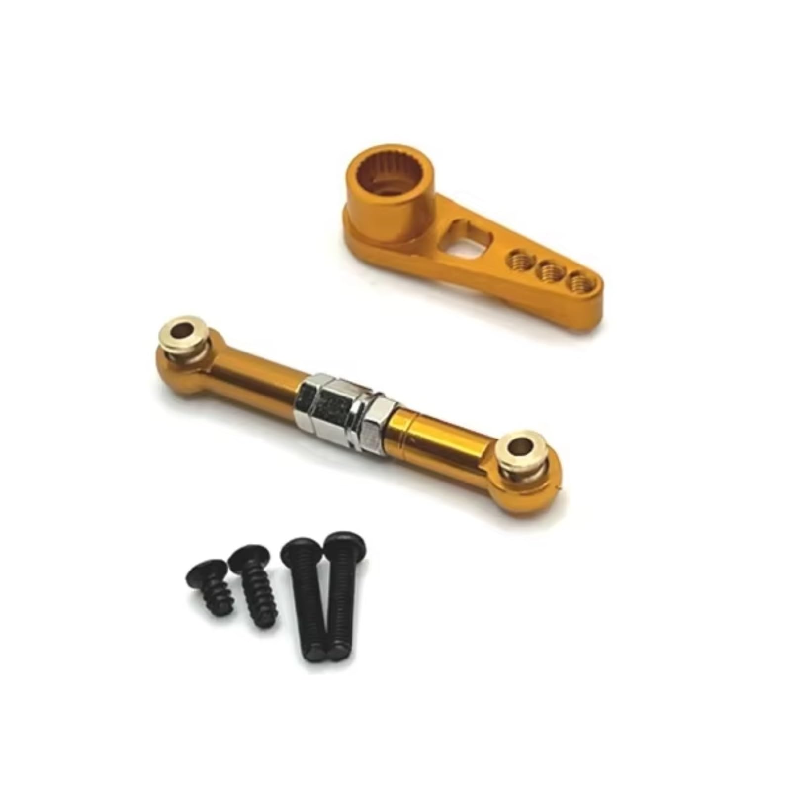 RC Car Accessories for SCY 16101 16102 16103 16104 16201 1/16 25T Metal Servo Arm Servo Horn Steering Servo Link Rod RC Car Upgrade Parts Accessories(Yellow)