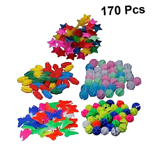 BRIGHTFUFU Round Bicycle Beads 170pcs Assorted Bike Wheel Beads Plastic Clip Decorations Perfect for Boys and Girls Adults Bikes