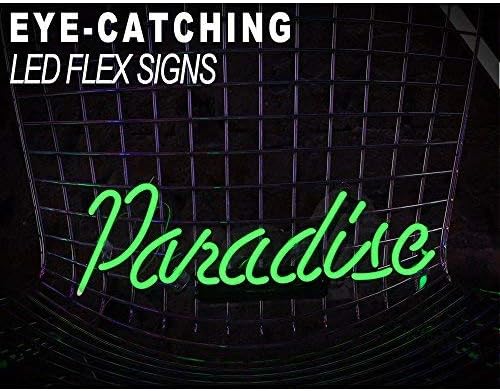 Neon Light Sign Paradise Neon Bar Sign Handmade Glass Neon Sign for Gift Pub Recreation Room Christmas Party Cafe Store Bedroom Wall Decor Lamp 14 x 6 Inch (Green)