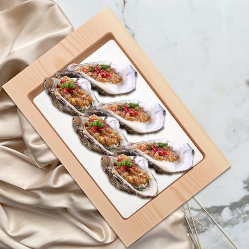 Plato rectangular para sushi con bandeja de madera miniatura 5