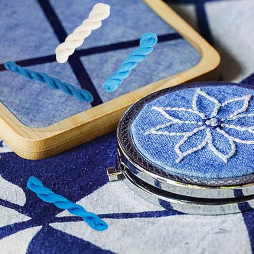 FREEBLOSS 4 peças de fio Sashiko Sashiko Skein 100 metros x 4 cores fio de bordado de algodão japonê