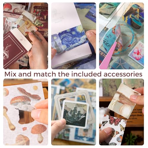 Funto Scrapbooking Kit (154 PCs), Travel Meory-Serie-Global-Reise, perfekt für Kugel Scrapbooking-Materialien, Planer DIY Arts Craft Collage