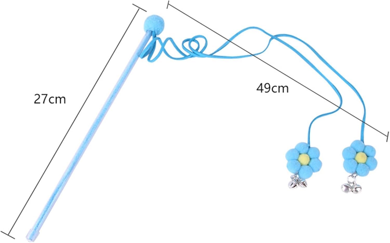 Labriciyon Pink Cat Feather Stick Toy - Cat Teaser Wand with Feather Refills and Bell, Interactive Cat Toy Wand for Indoor Cats and Kittens