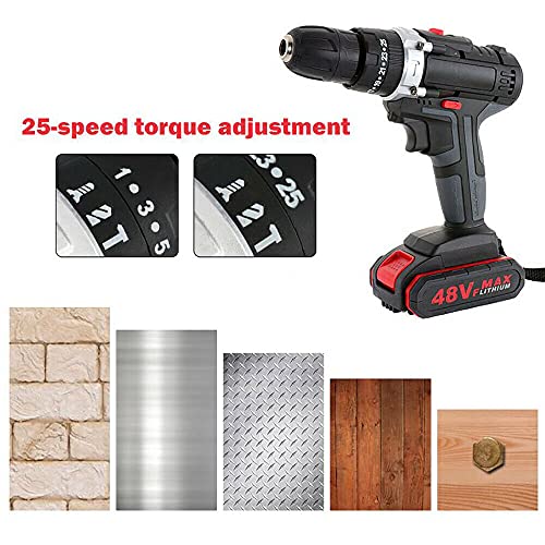 SHZICMY 21V Akkuschrauber Akku-Bohrschrauber Bohrhammer Bohrmaschine Schlagbohrmaschine Schlagbohrschrauber 25N·m 1350 U… – Bild 3