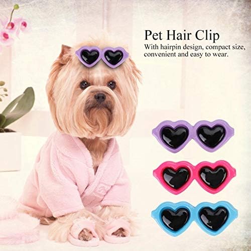 3Pcs Small Dog Hair Clips, Cute Heart & Sunglasses Pet Hairpins, Puppy Grooming Bows & Cat Topknot Accessories - Image 3