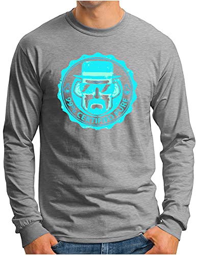 T-shirt manches longues OM3 Heisenberg gris coton homme XXL
