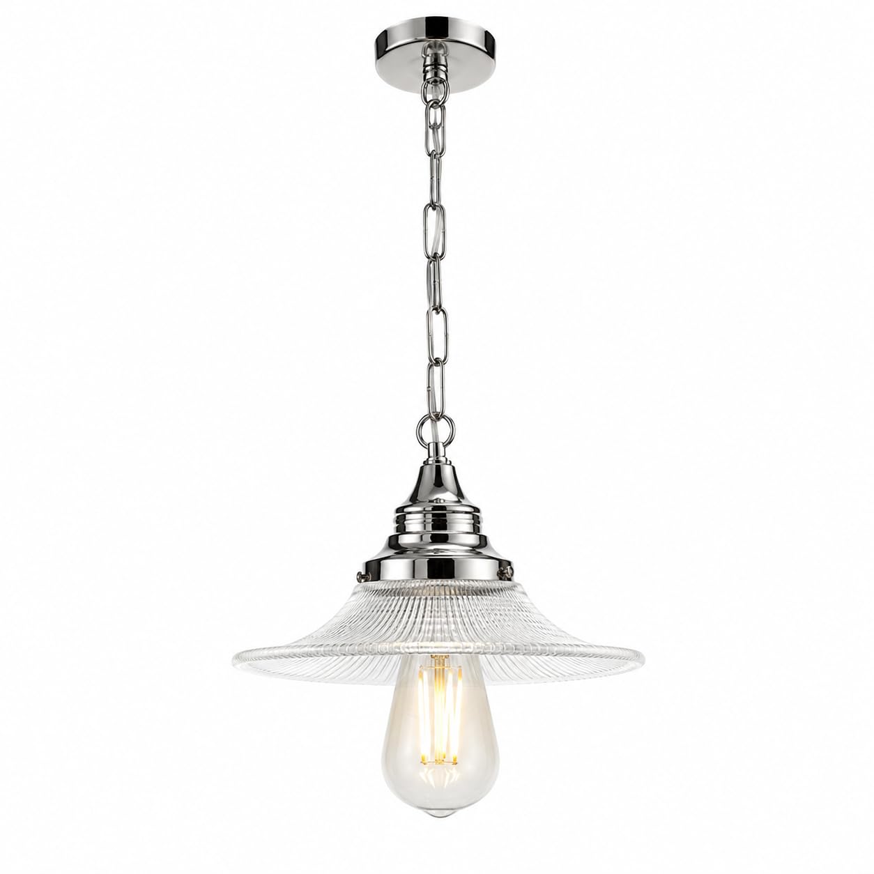 ESIYUVO Industrial Pendant Light Fixture with Mesh Metal Shade and Chain Hanging Design, Single Bulb Ceiling Lamp for Kitchen Island, Dining Room, Bedroom, Living Room, Entryway, Hallway and Study