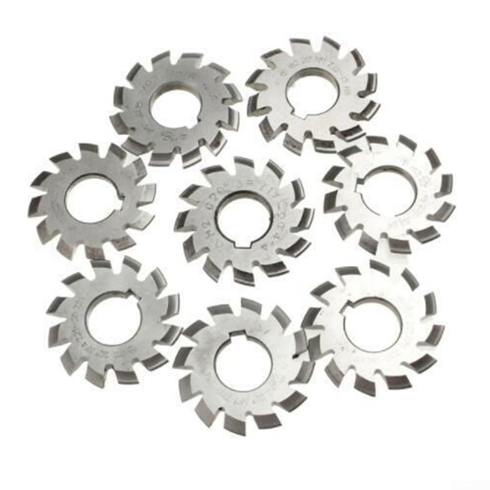 8-teiliges Zahnradschneider-Set, HSS M2 für Involute Zahnräder mit 22 mm Bohrung