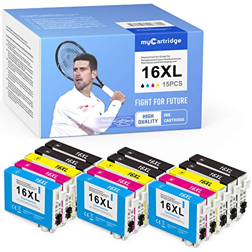 MyCartridge 16XL Compatible pour Epson 16 pour Epson Workforce WF-2760 WF-2630 WF-2510 WF-2750 WF-2010 WF-2660 WF-2530 WF-2650 Patronen Cover