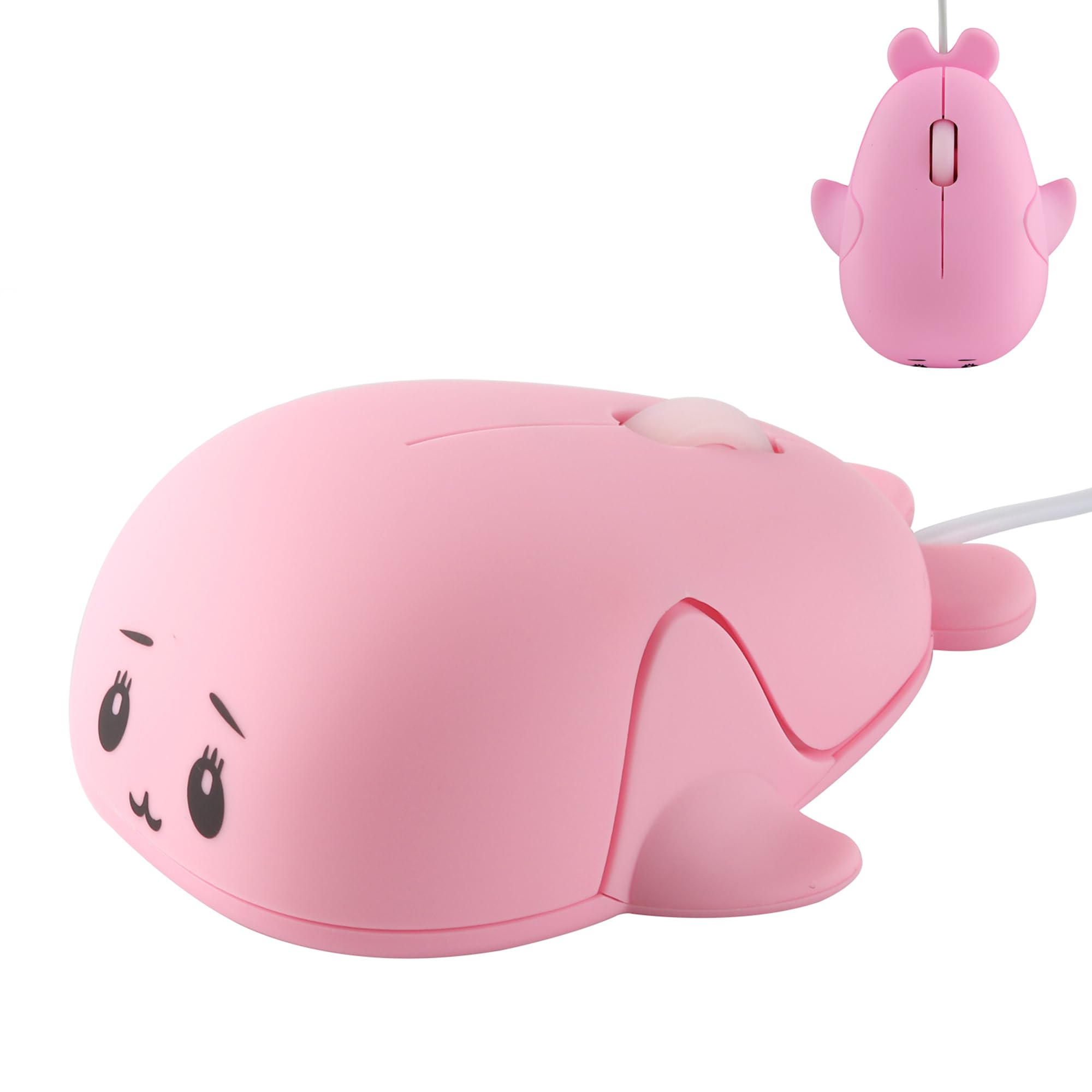 SamudgateCute Wired Mouse, Small Dolphin Shape USB Wired Mouse 1600 DPI Optical Mice Computer Mouse, Portable Corded Mice for Travel, Office, Home, Laptop, Computer