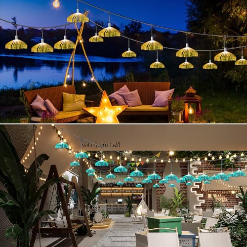 Image of AZIMOM 10PCS Fiber Optic Jellyfish Lamp 16.4ft DC12V RGB Colorful Waterproof Connectable Jellyfish Fairy String Hanging Light for Ceiling Garden Trees Christmas Party Wedding Lighting Decor