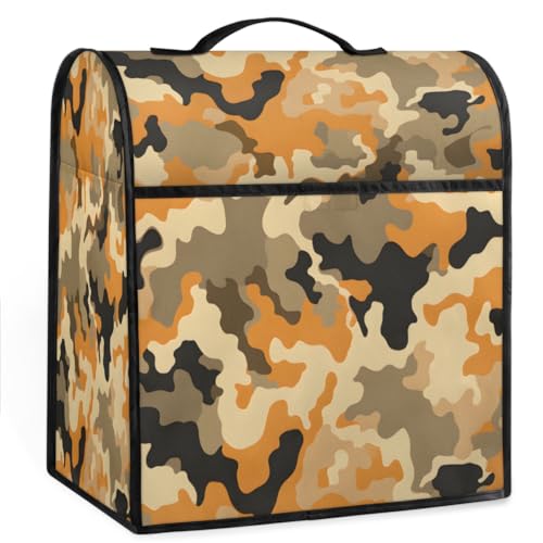 Coffee Maker Cover Camouflage Abstract Kitchen Appliance Covers Small Appliance Covers Blender Cover Juicer Cover Dust Covers for Kitchen Appliances with Top Handle and Pockets,Washable,C474