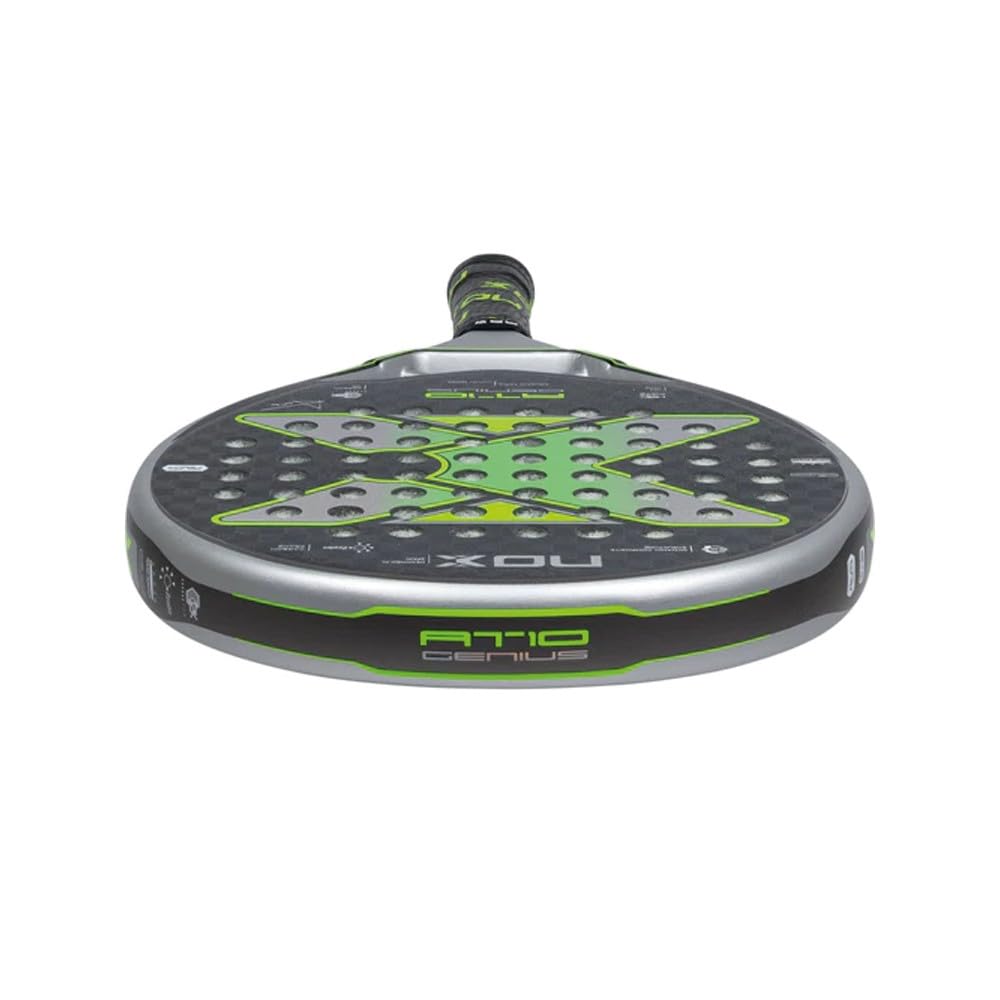 Nox AT10 Genius 12K by Agustín Tapia (Exclusiva PadelPROShop) - Pala de Pádel de Carbono 12K y Goma HR3 - Forma de Lágrima con Balance Medio para Control y Potencia - Colección Oficial 2023