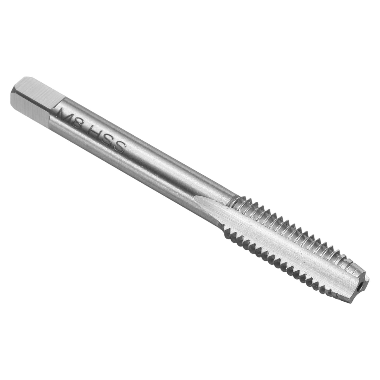 sourcing map Hand Plug Tap M8 x 1.25 H2 Metric Thread Plug Style Taps Straight Flute Screw Tapping Threading Tool 9CrSi Alloy Tool Steel