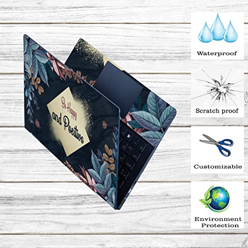 Image of Floral-D14 Top+Wrist Pad Vinyl Laptop Skin /Sticker /Cover for 15 to 15.6 Inches Laptops Laminated-Removable-HD Quality Compatible for Hp-Dell-Sony-Lenovo-Asus etc.(15x10 Inches)