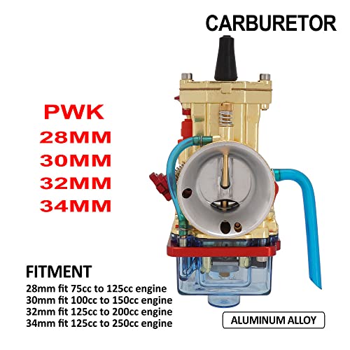 Pwk 34Mm Carburetor,With 48Mm Filter Motorcycle Racing Carb Kit For 125Cc - 250Cc Dirt Pit Bike Atv Predator Gy6 Engine Scooter Enduro Ttr Ssr Tao Tao Gold #TOP3
