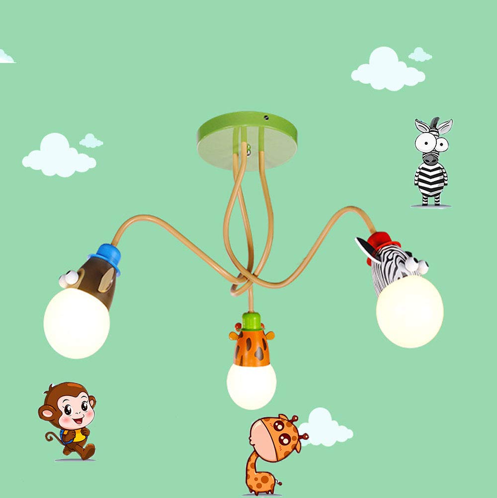 YZM Lampadario da soffitto per bambini,Plafoniera per bambini a tema animale,Perfetto per la cameretta dei bambini/la stanza dei giochi/scuola/asilo (3 lights)