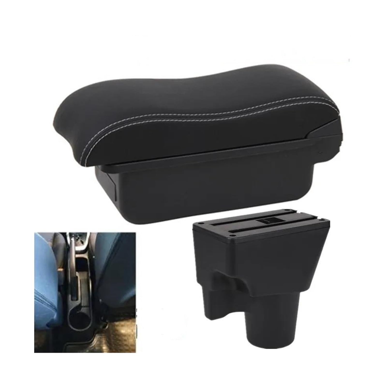 OOPUHKSY Armrest Box For Kia For Picanto For Picanto 3X-Line Car Armrest Storage Box Interior Parts Car Accessories(A3 white line No USB)