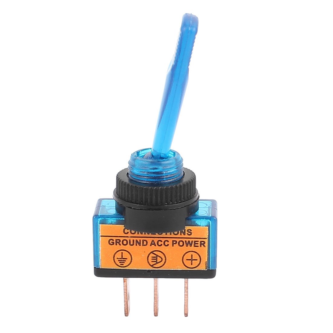 Aexit 3pcs DC Switches 12V 20A Blue Pilot Light Long Arm 12mm Thread Toggle Toggle Switch
