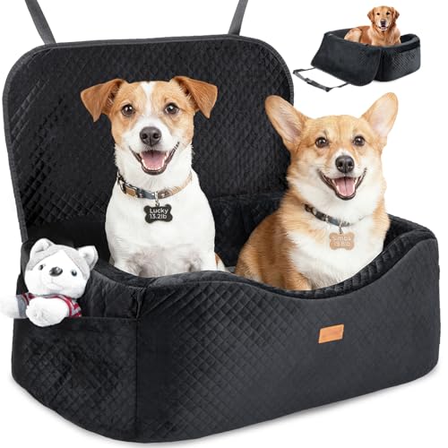 Large Dog Car Seat for Medium Sized, Dog Booster Car Seat, Pet Booster Seats up to 55lbs or 2 Small...