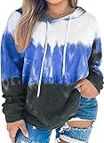 Happy Sailed Womens Plus Size Tie Dye Printed Sweatshirts Long Sleeve Drawstring Pullover Hoodies...
