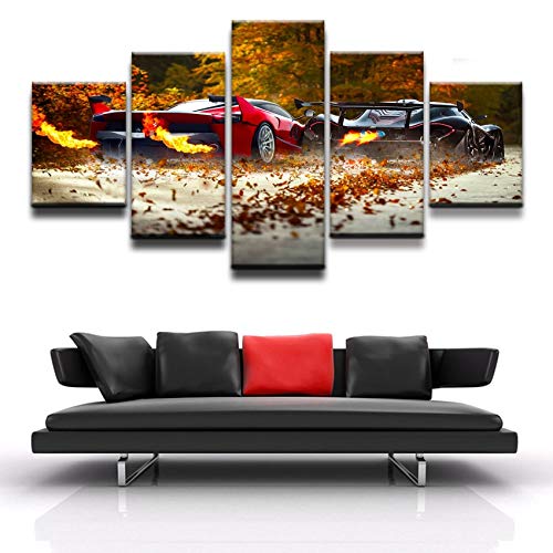 Impression sur toile 5 pièces supercar véhicule décor maison salon