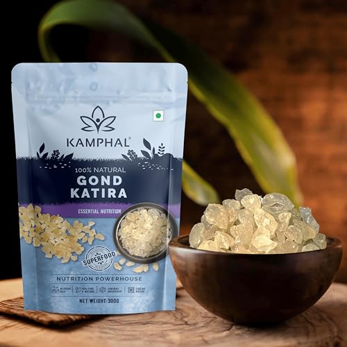 Image of Kamphal Gond Katira - 300g | Premium Handpicked Almond Gum (Badam Pisin) | Raw, Unbleached & Therapeutic-Grade | Natural Ayurvedic Coolant for Gut, Skin & Hormonal Harmony