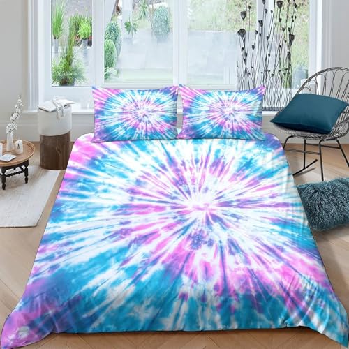Housse de couette hypoallergénique tie-dye pour le sommeil des ados